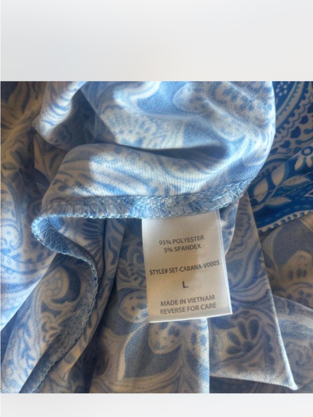 Scarlett Blue and White Paisley Short-Sleeve Top - Picture 6 of 12
